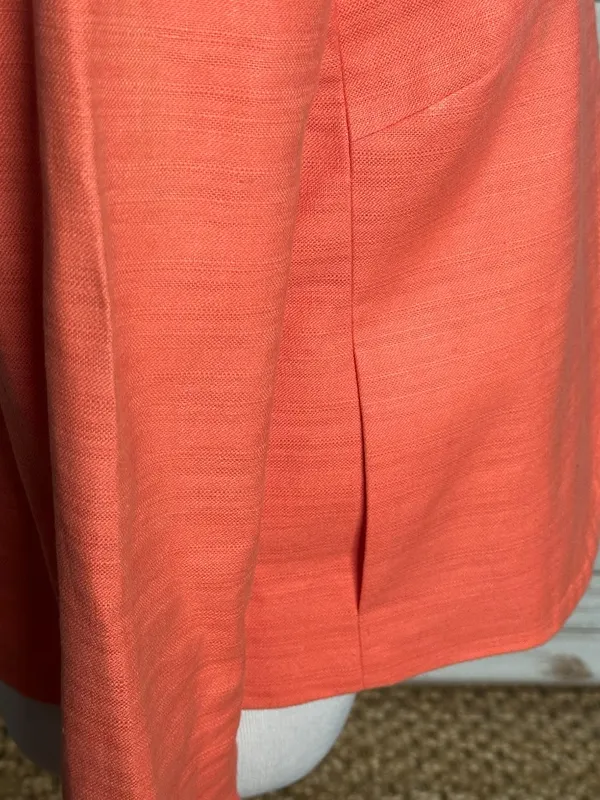 J.Crew coral linen cotton structured collar 3/4 length sleeve blazer Size 10 - Image 5