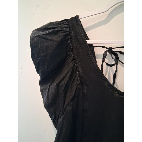 Daily Practice Anthropologie Malibu Creek Dress Cotton Ruffle Black measures Med - Image 2