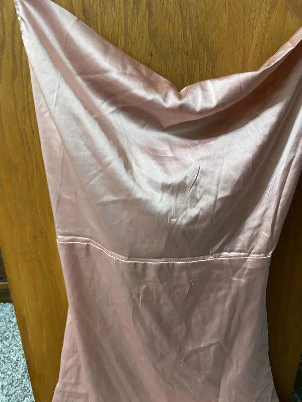 SHEIN Satin Draped Cowl Neck Spaghetti Strap Mini Dress  - Image 4