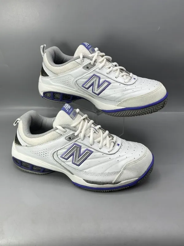 New Balance 806 Tennis Shoes Womens 9.5 White Grain Leather Athletic WC806W - Image 2
