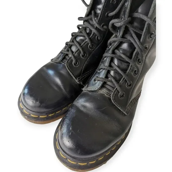 Dr. Martens Black 1460 Size 6 Smooth Leather Lace Up Boots Grunge Punk - Image 10
