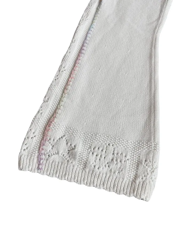 LoveShackFancy White Toro Crochet Flare Pants Wide Leg Pointelle X-Small Women's - Image 12