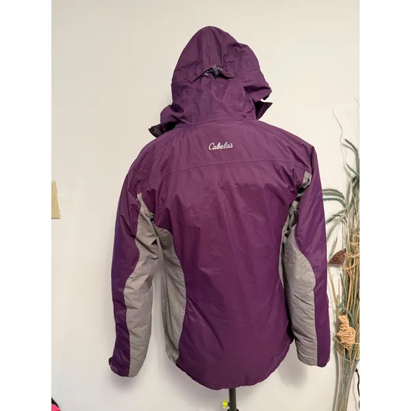 Cabelas Womens Primaloft Insulated Winter ski Jacket Purple Grey Hooded Small S‎ - Image 3