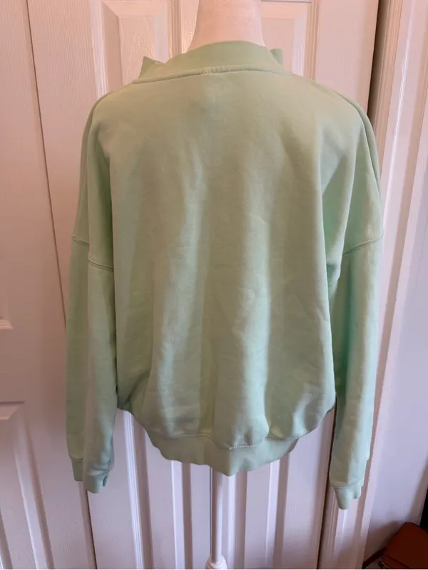 Adanola Mockneck Sweatshirt Loungewear Mint Size Medium - Image 4