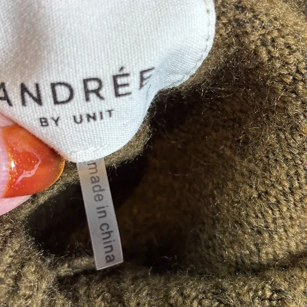 ANDREE by Unit Olive Green Mock Neck Sweater Women’s Size Small Cozy Cottagecore - Image 12