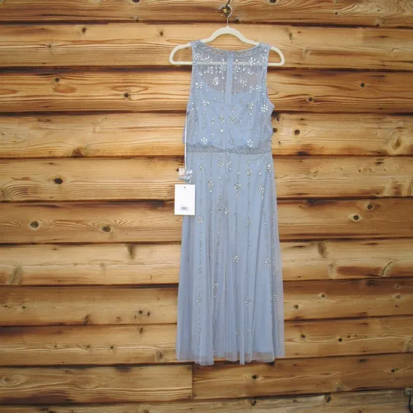 MAC DUGGAL 9222 Blue High Neck Sleeveless Embellished A Line Cocktail Dress - Image 11