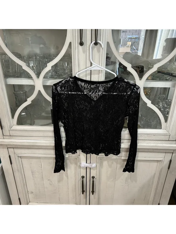 Viy Michelle Y2K Black Lace Cardigan Cropped Top S Goth Dark Romantic Whimsigoth - Image 4