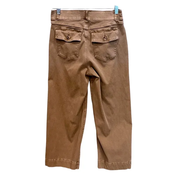 Spanx Pants Wide Leg Crop Utility Stretch High Rise Large Brown Coastal Grandma - Image 5