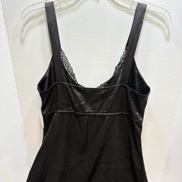 Altar’d State Black Satin And Lace Long Slip Dress Size M Elegance - Image 6