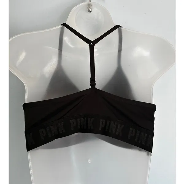 PINK Ultimate Lightly Lined Bra Medium Black NWOT - Image 3