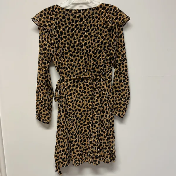 New Free People Cheetah Animal Print Long Sleeve Mini Dress size M - Image 7