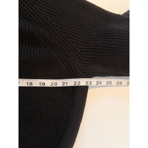 Mote‎ Black Shaker Knit Tunic Sweater Womens Medium 3/4 Sleeve High-Low Hem - Image 4
