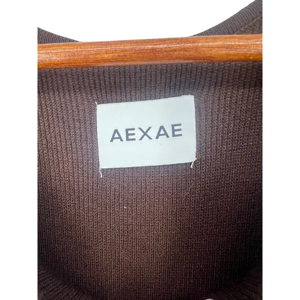 AEXAE Brown Rib Knit Tank Maxi Dress Bodycon‎ Stretch XS - Image 6