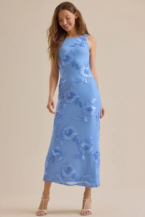 Aymie Blue Maxi Dress - Image 3