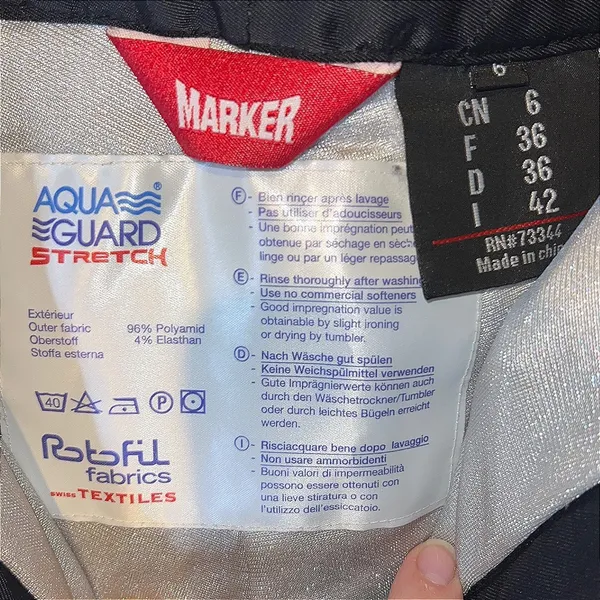 Marker Aqua Guard‎ Women's Ski Snow Pants Black Size 6 29" Inseam EUC - Image 9