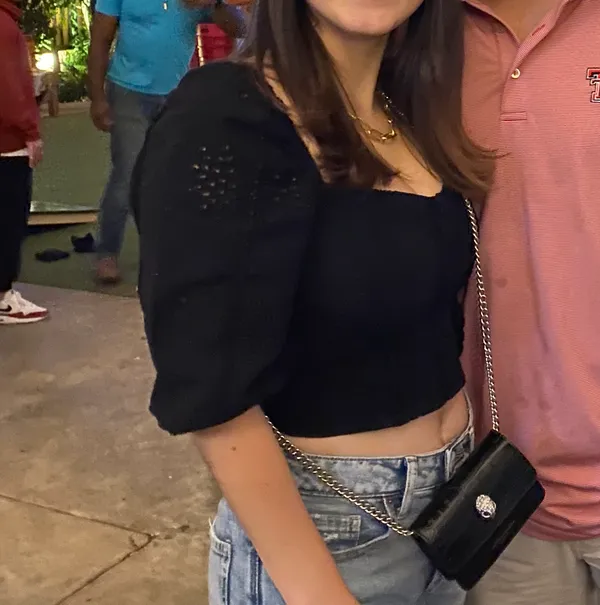 ZARA Eyelet Crop Top - Image 3