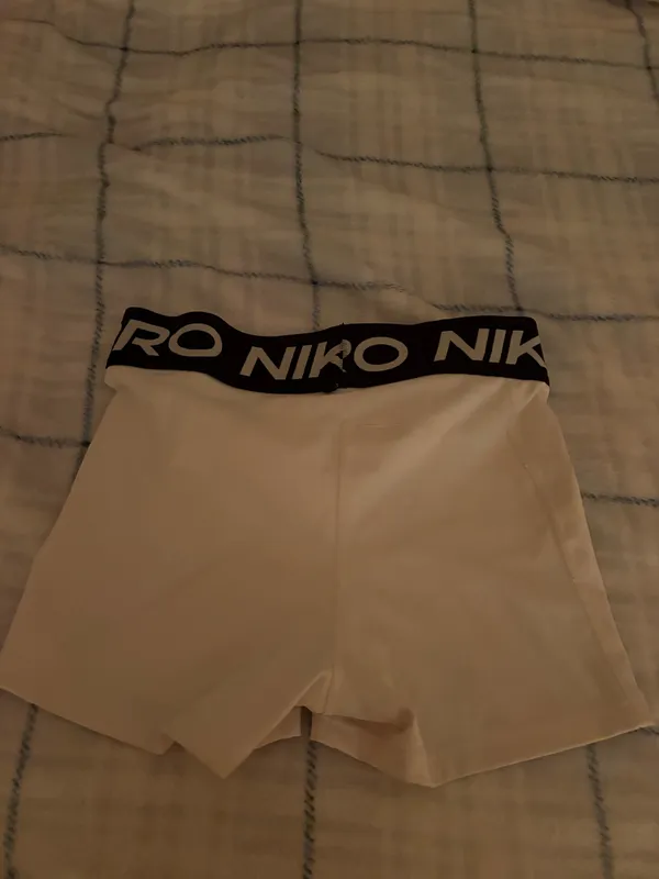 White Nike Pro Shorts Spandex - Image 2
