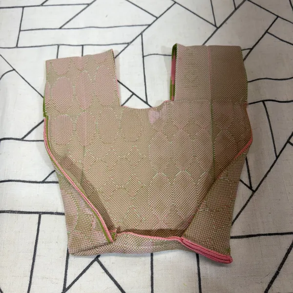 Kati Knit Mini‎ Tote Bag Small Pink Green Geometric Harlequin Pattern - Image 6