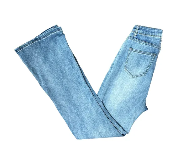 SheIn, size 0, blue, high-waisted flare jeans - Image 3