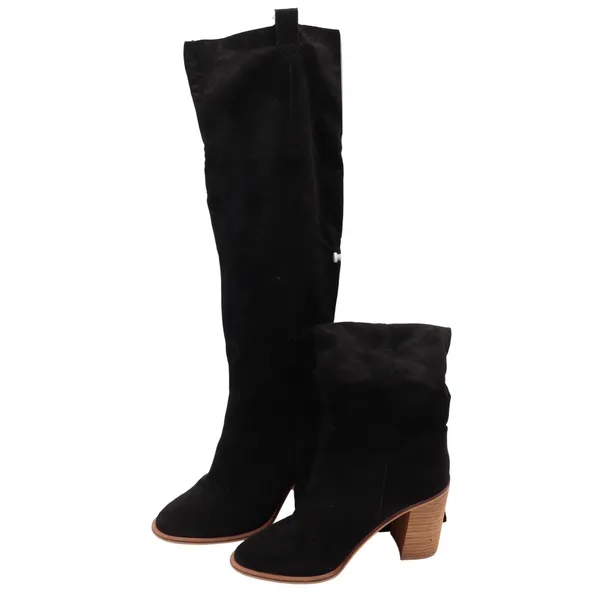 Mi.iM Womens Black Faux Suede Over The Knee Block Heel Boots Size 9 Pointed Toe - Image 5