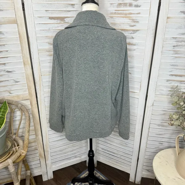 LAUREN RALPH LAUREN Quilted Fleece Full Zip Jacket Black Gray Size XL - Image 4