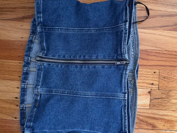 Forever 21 Dark Blue Denim Corset Crop Top - Image 2