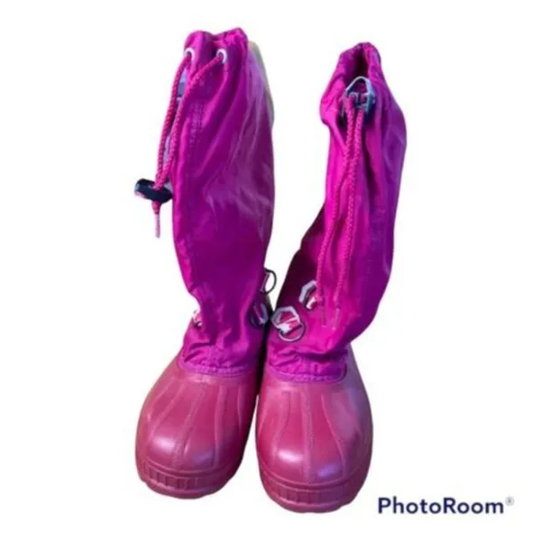 SOREL Pink Rubber Canvas‎ Pull On Mid Insulated Boots Outdoor Women's Shoes 5 - Image 2