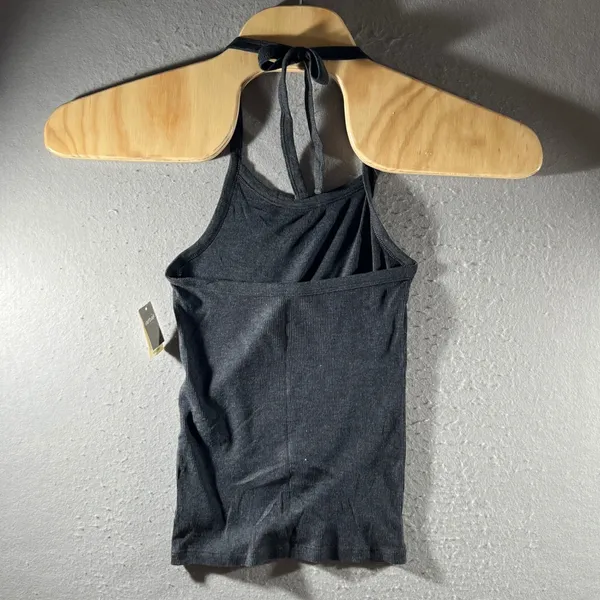 958 | NWT Aerie Ribbed Knit‎ Halter Neck Tank Top Charcoal Grey Womens Small - Image 2
