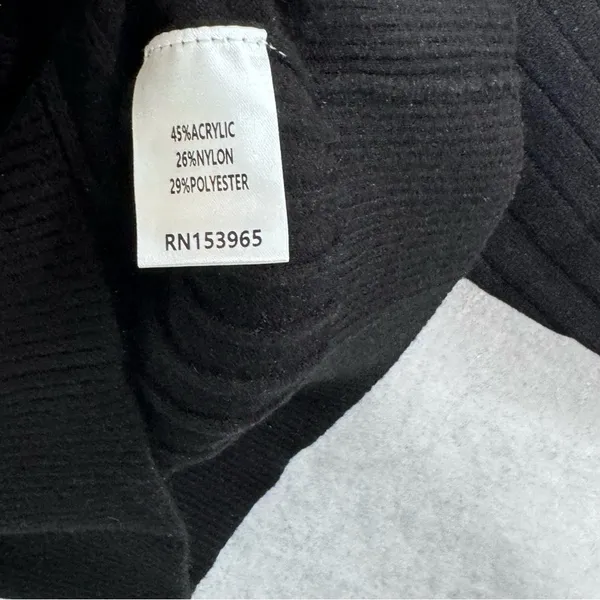 Area‎ Stars Quarter Zip Sweater Black Cable Knit Ribbed Collared Pullover S NEW - Image 7