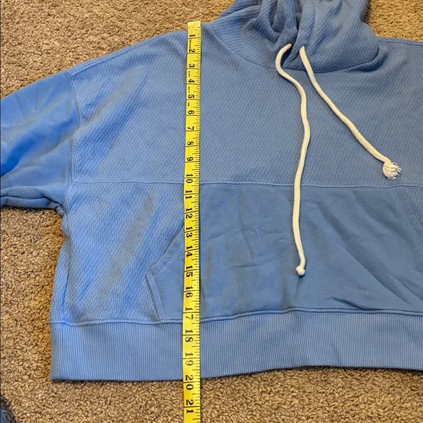 Aerie Blue Hooded Sweatshirt Size Small - Image 7