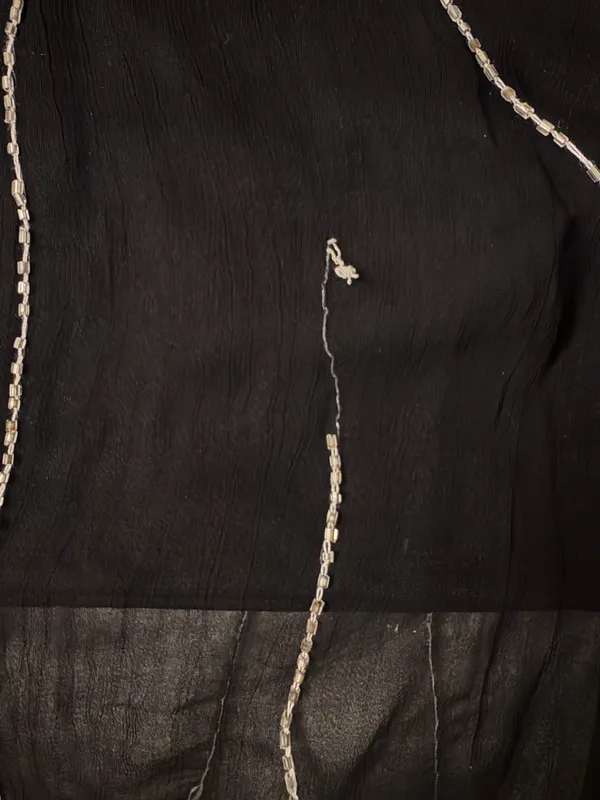Vintage Black Chiffon Beaded & Sequins Skirt - Image 11