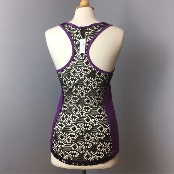 Blackheart Lace Back Tank Top in Purple - Image 2