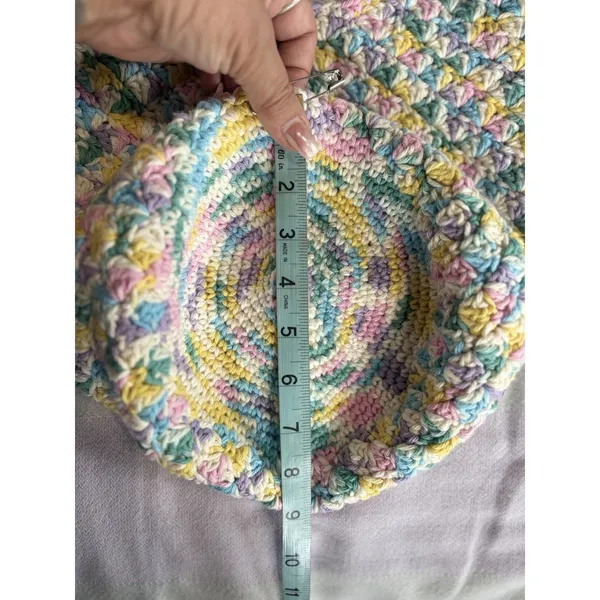 Crochet Boho Bag‎ Handmade Shoulder Multi Colorful Knit Hippie NWOT - Image 4