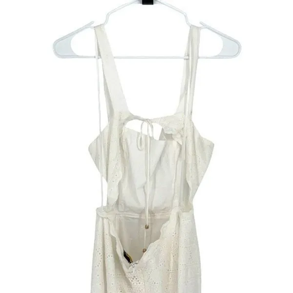 Hello Molly Womens‎ Shirred Strappy Open Back Maxi Dress White Size Medium NWT - Image 4