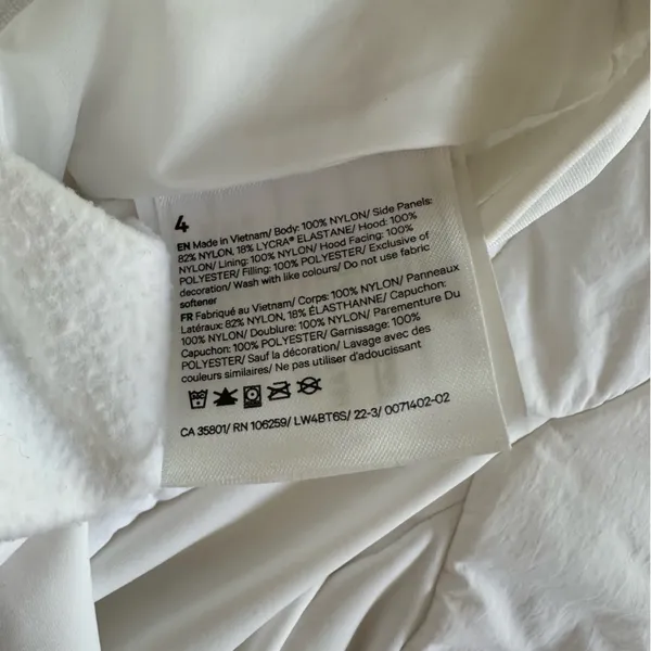 Lululemon Another Mile Puffer Hooded Jacket White Size 4 NWT - Image 15