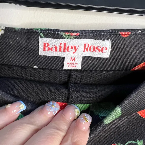 Stylish Black Mini Skirt with Strawberry‎ Design - Image 6