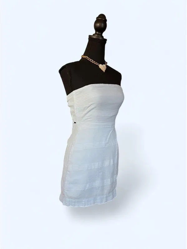 Free People Cotton Linen Tie Back Skort Romper size XS 💙 - Image 3