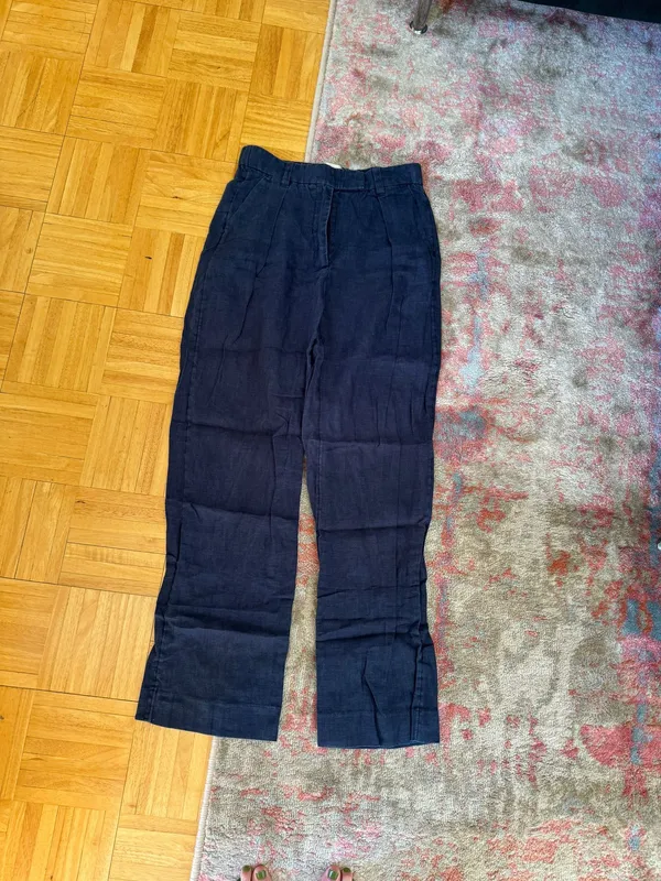 Abercrombie Navy Blue Linen Pant - Image 3