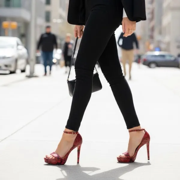 ALDO Red Snakeskin Stiletto Heels | New Without Box | Size 8.5 - Image 3