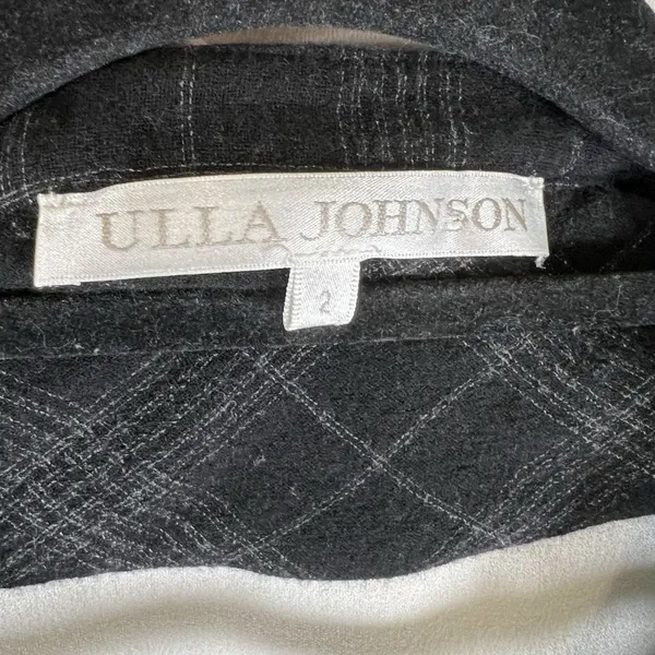 Ulla Johnson Women’s Size‎ 2 Plaid Popover Top Ruched Silk Back Designer - Image 4
