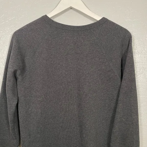 Denim & Supply Ralph Lauren Women L Gray Sweatshirt Velvet Embroidery Preppy - Image 9