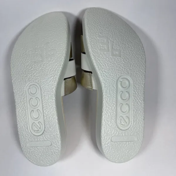 ECCO Size-5.5 Womens‎ Sandal Slide Flowt White Gold - Image 5