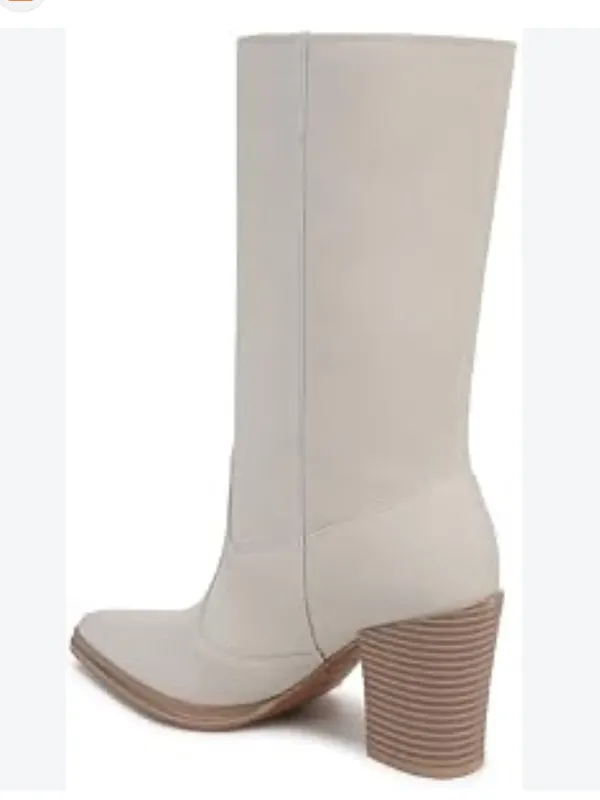 Franco Sarto® Jaxon midcalf Suede boot, White Chalk, Size 7.5, NWOT Display pair - Image 3