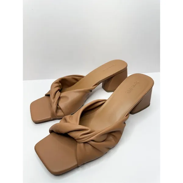 Open Edit Sandals Womens Size 9.5 Brown Edcora Slip On‎ Block Heel Shoes - Image 2