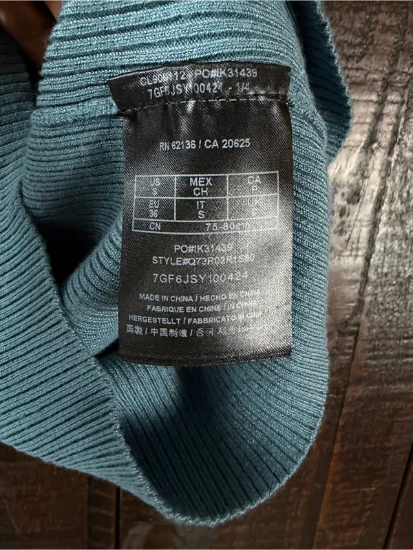 GUESS Ribbed Sleeveless V-cutout Sweater Top in Dusty Teal - Image 7