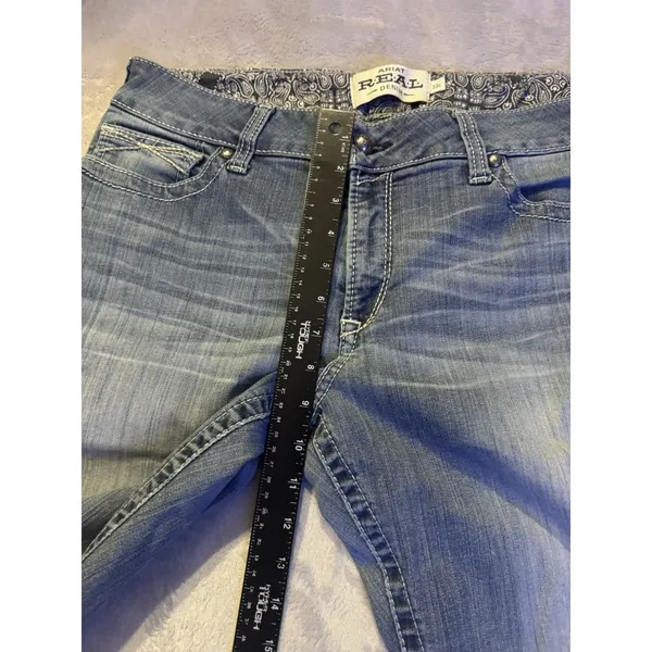 Ariat REAL Denim Women's Jeans Size 33s Mid Rise Straight Jeans - Image 6