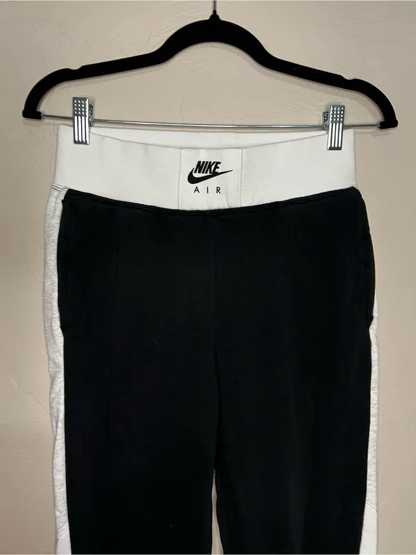 Nike Air Woman’s BB Black White Heather Colorblock HR Sweat‎ Pant Jogger Pants - Image 3