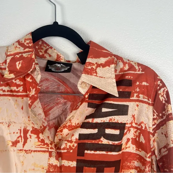 Harley Davidson Button Up Blouse Sz S‎ - Image 2