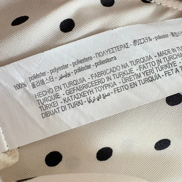 Zara Dress Cream Black Polka Dot Midi Long Sleeve Empire Waist Oversized Size S - Image 11