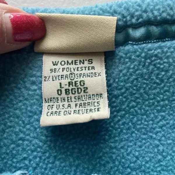LL BEAN Fleece Vest Womens Size L Large Blue Arctic‎ Crop Y2k Cozy 90s Gorpcore - Image 6